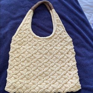 Banana Republic natural woven shoulder bag
